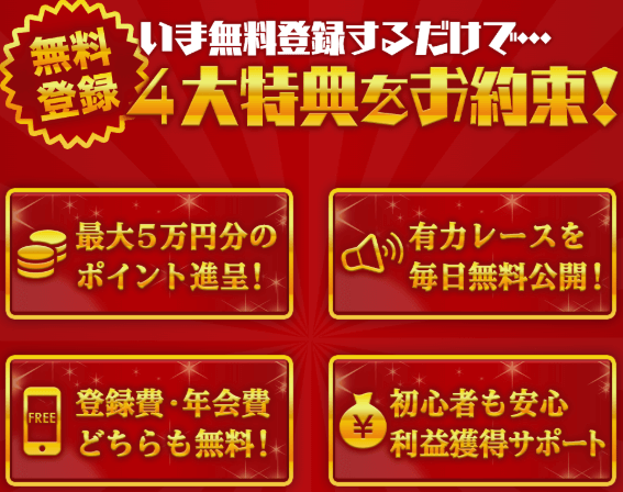 競艇セブンの4大特典
