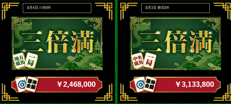 馬雀(UMAJAN)的中実績