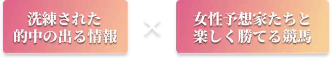 洗練された的中の出る情報×女性予想家たちと楽しく勝てる競馬