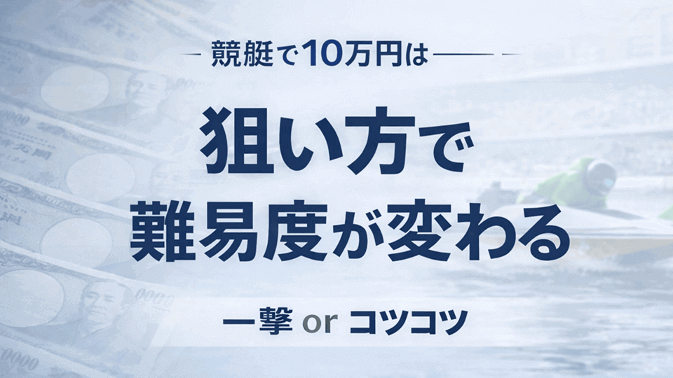 競艇で10万円を目指すための現実的な戦略とは？