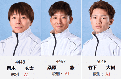 青木 玄太（4448・滋賀）桑原 悠（4497・長崎）竹下 大樹（5018・福岡）