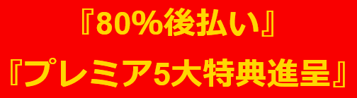80%後払い・プレミア5大特典進呈