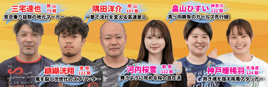 玉野競輪GⅢ車輪疾駆の風々杯2026主力選手