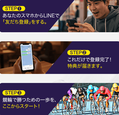登録からサイト利用まで3STEP